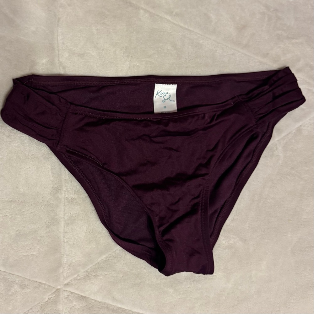 Kona Sol Dark Purple/Burgundy Bikini Bottom